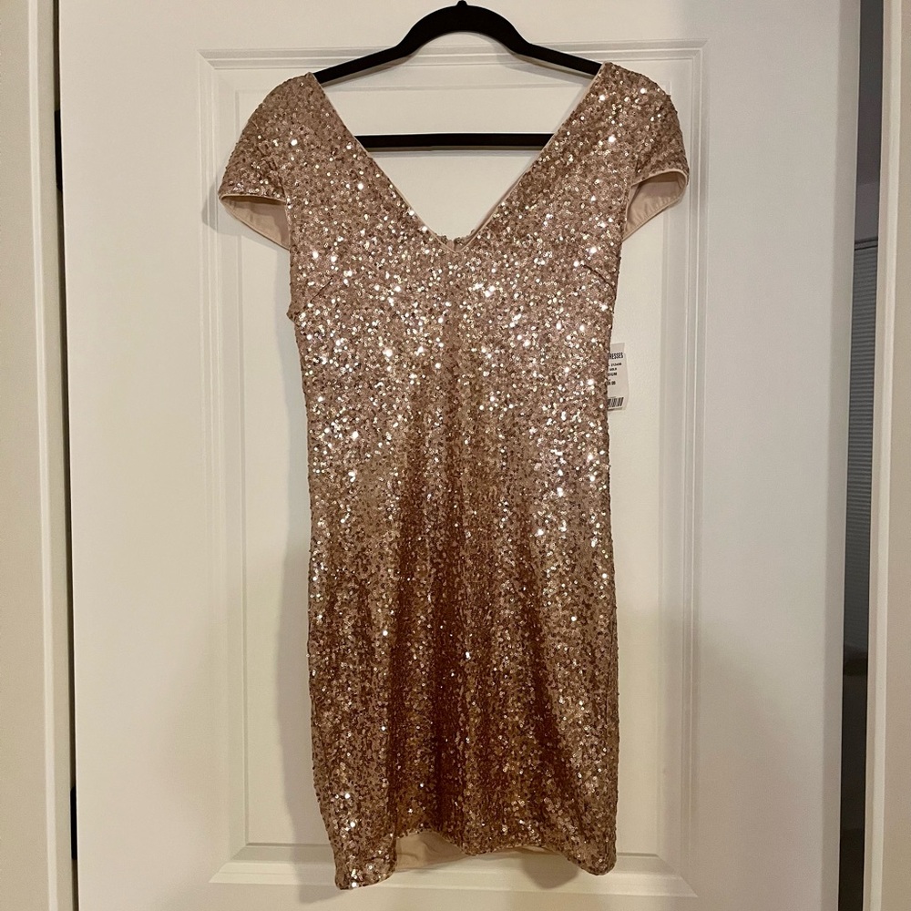 Verty Rose Gold Sequin Dress